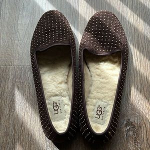 Ugg Alloway Sherpa Lined Brown Slippers